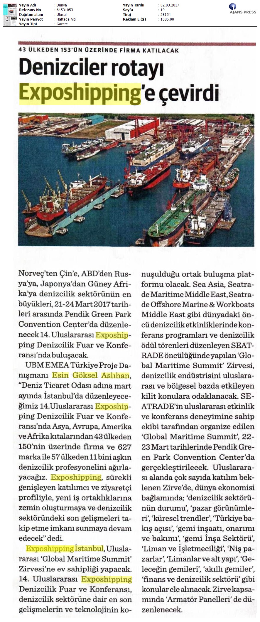 Dünya Gazetesi 02.03.2017