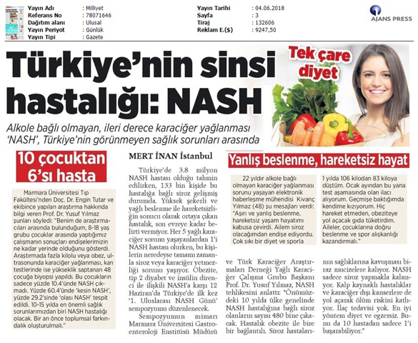 1.Uluslararası NASH Günü Milliyet 04.06.2018