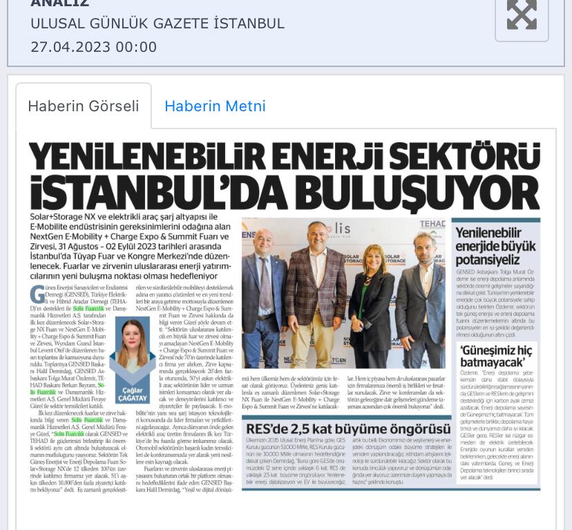 Yenilenebilir Enerji Devleri İstanbulda Buluşuyor