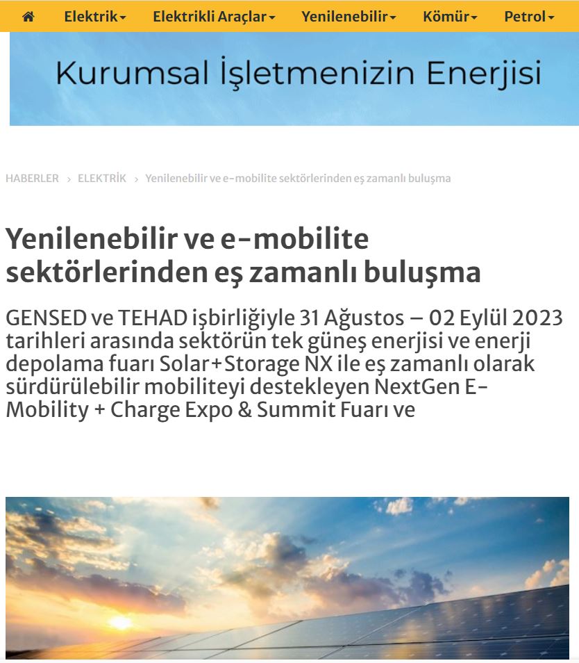 Yenilenebilir ve e-mobilite sektörlerinden eş zamanlı buluşma